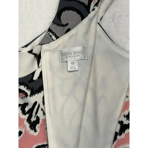 Bisou Bisou Michele Bohbot Floral Choker Dress Women's Size 12 Stretch - Picture 7 of 9